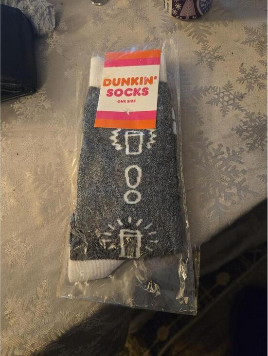 Other - New Dunkin' Donuts Limited Edition Novelty Crew Socks - Charcoal Gray